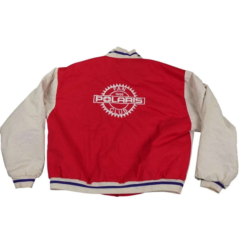 VTG Polaris Fan Club Poor Farm Jacket Men XX-Large Red Varsity Quilted 95 Bomber